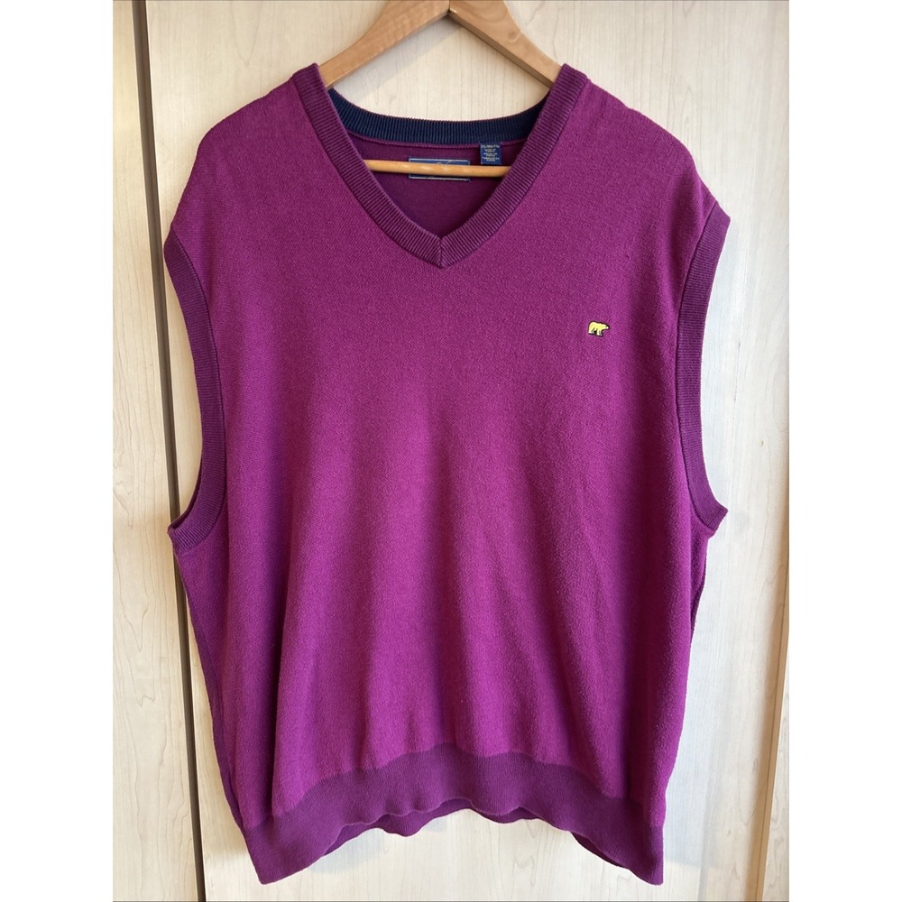 Jack Nicklaus Men's 2XL XXL Maroon Golf Sweater Vest Sleeveless Cotton